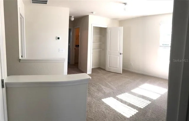 an empty room with a window