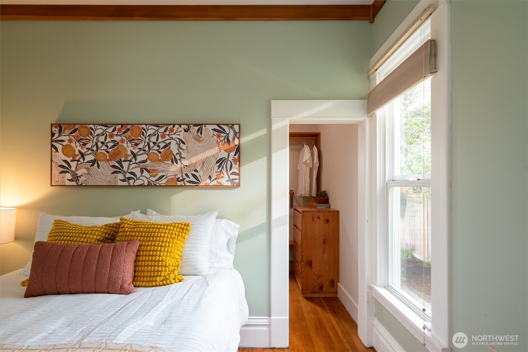 2301 I Street Bellingham, WA 98225 - Photo 16 of 28 a bedroom with a bed and wooden floor