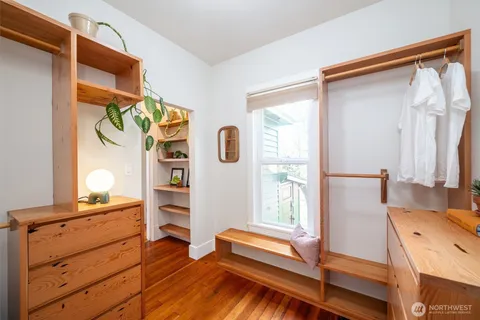 a view of a hallway with workspace
