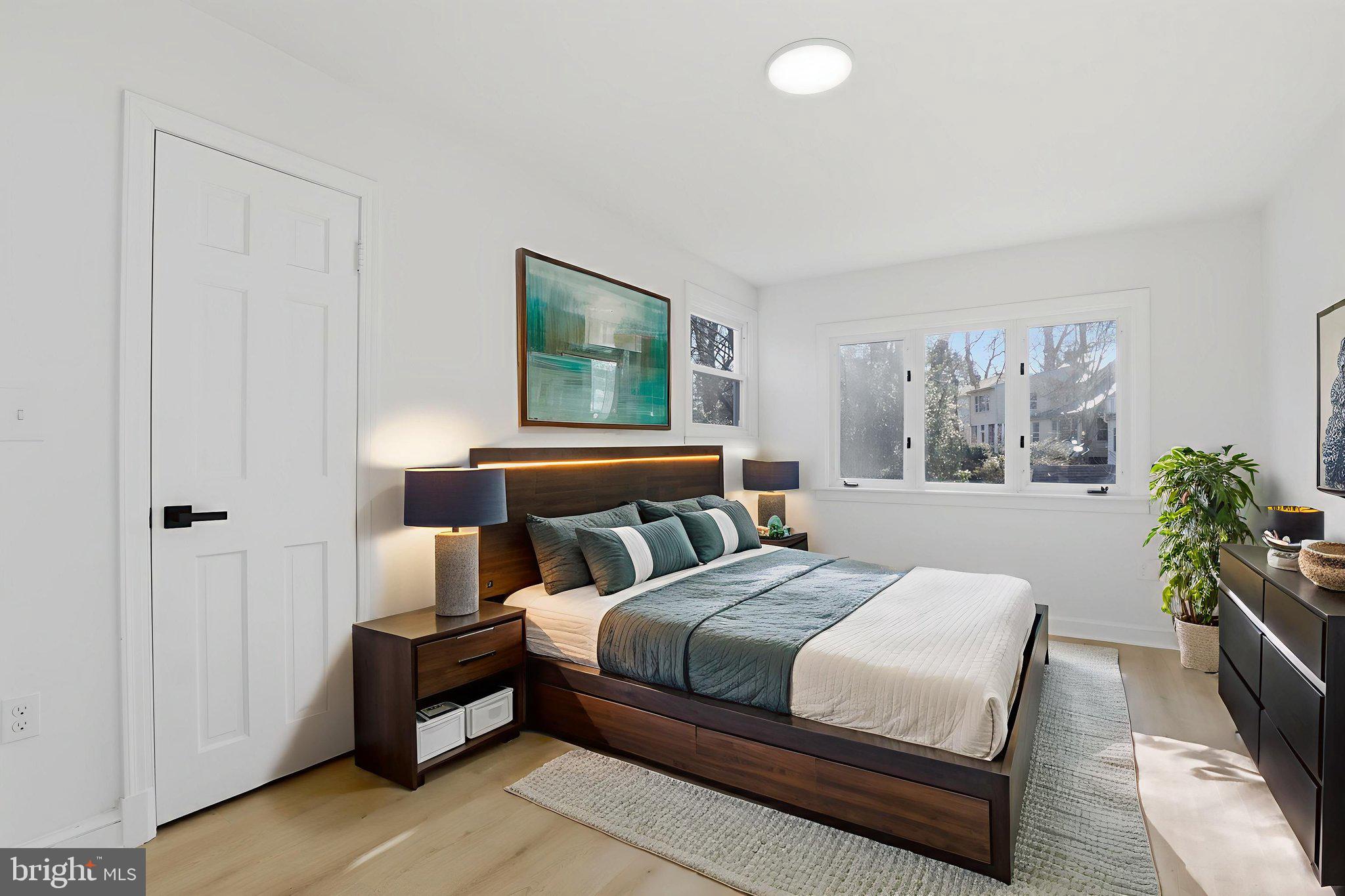 311 Ellsworth Drive Silver Spring, MD 20910 - Photo 34 of 60 a bedroom with a large bed and a potted plant