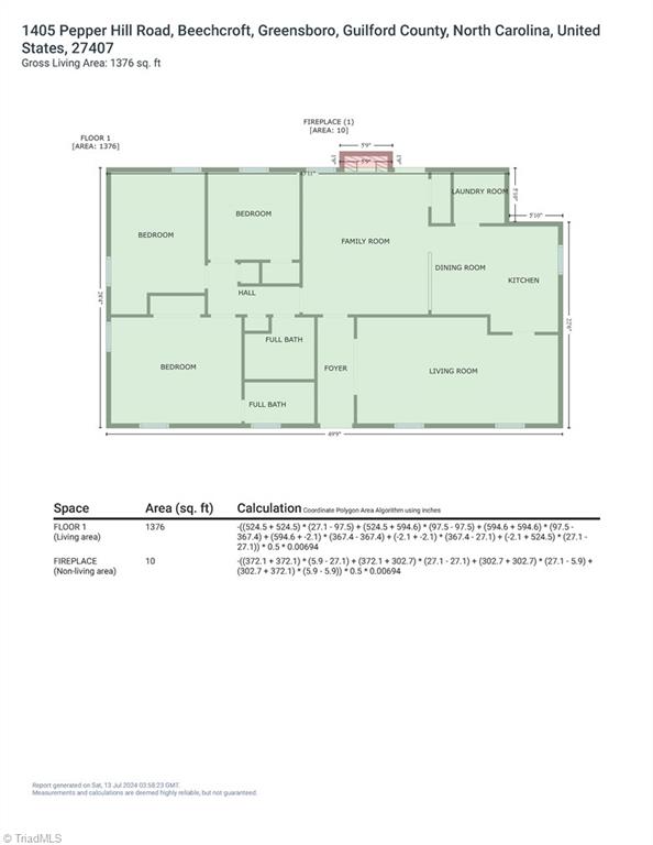 1405 Pepper Hill Road Greensboro, NC 27407 - Photo 50 of 50 Floor Plan