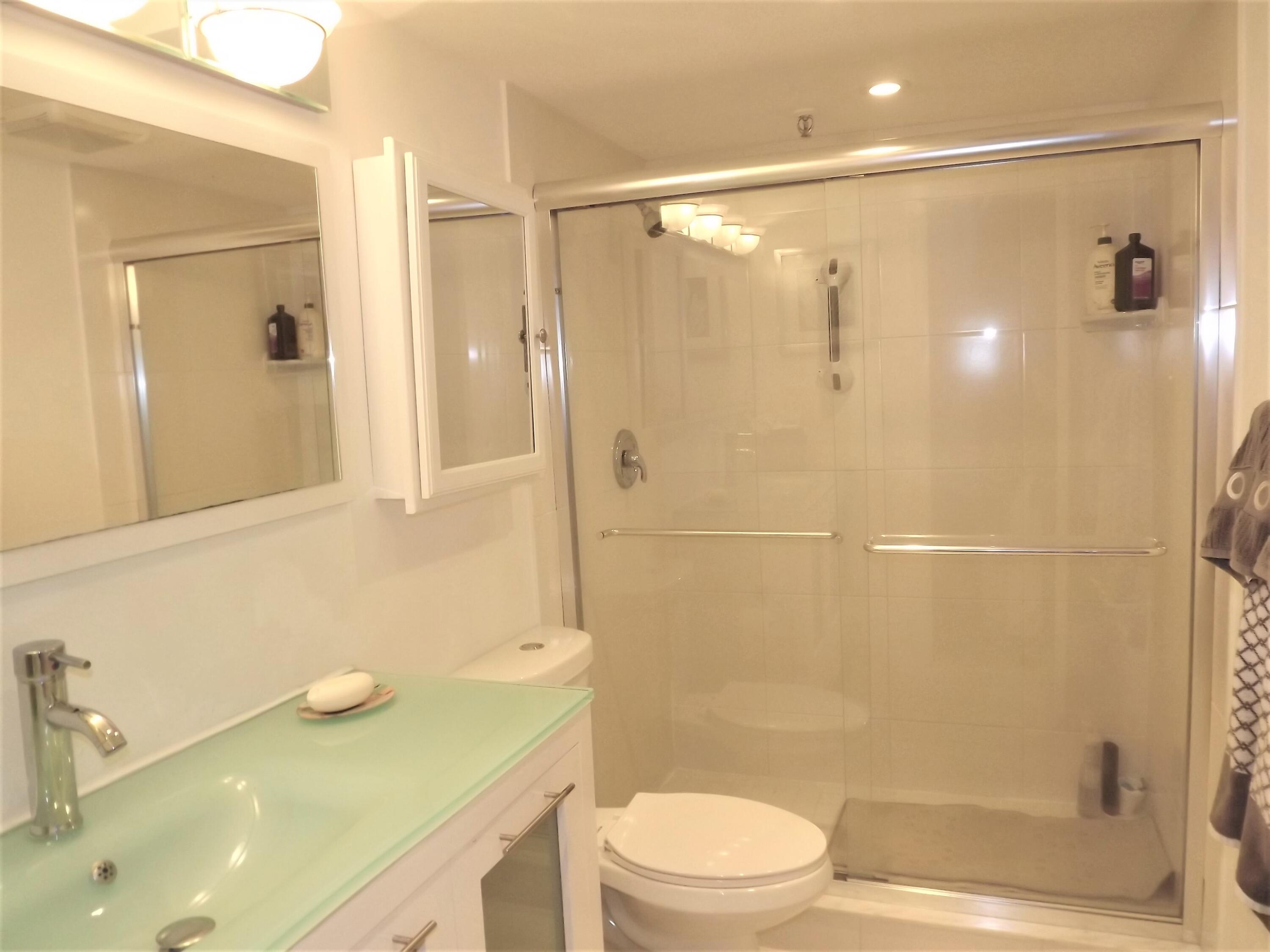 859 Jeffery Street, Unit 702 Boca Raton, FL 33487 - Photo 20 of 40 a bathroom with a sink shower and a toilet