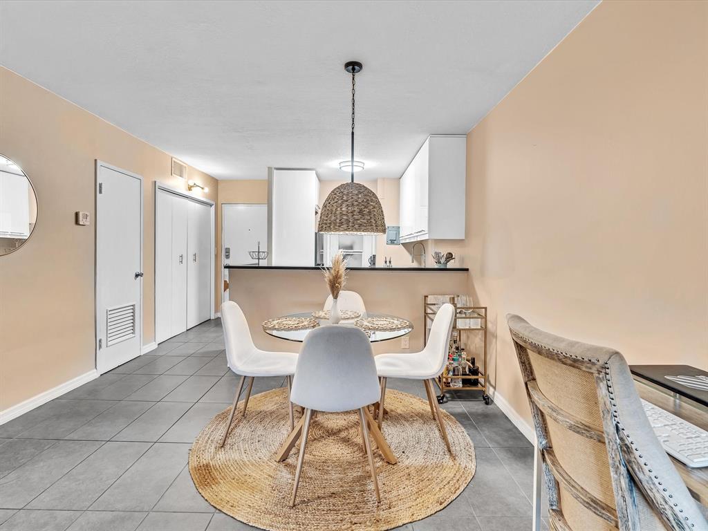 2555 Northeast 11th Street, Unit 610 Fort Lauderdale, FL 33304 - Photo 10 of 33 a dining room with furniture and a chandelier