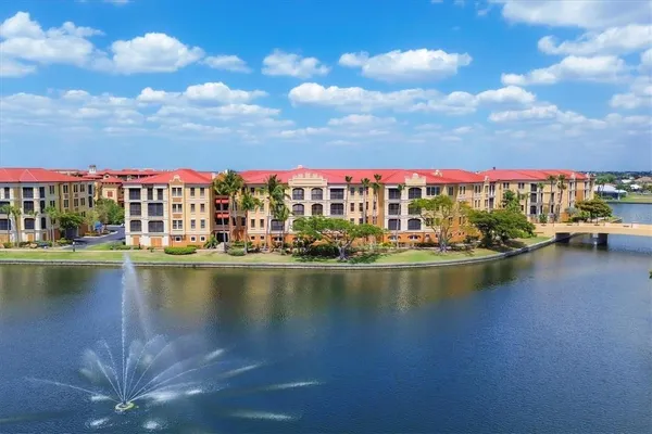 a view of a lake with a nearby beach