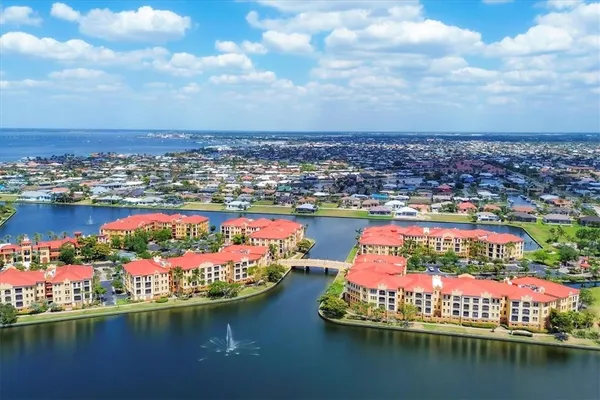 a view of a city with lake view