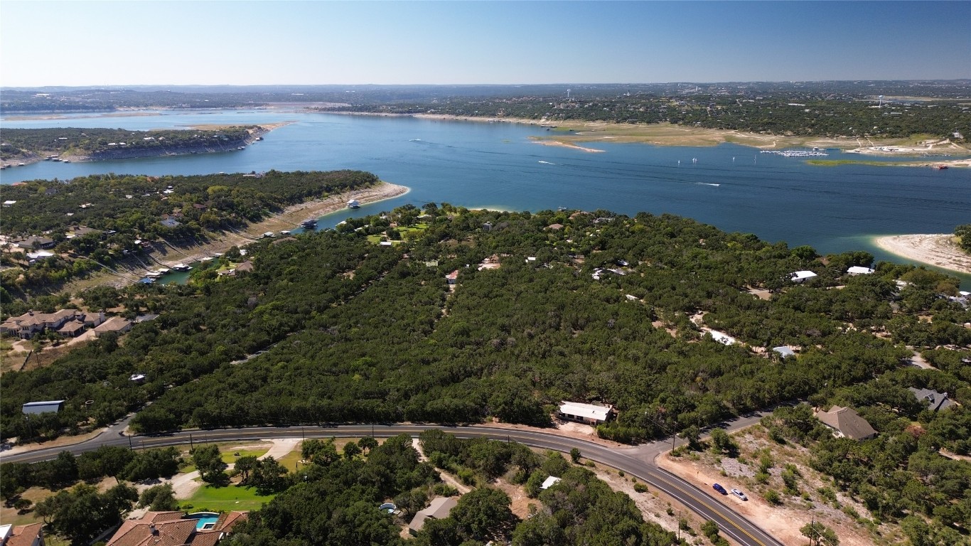 an aerial view of beach and ocean