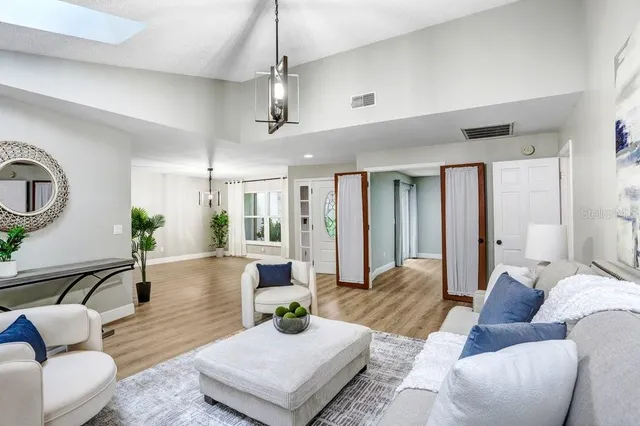a view of entryway with wooden floor