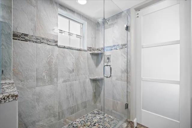 a bathroom with a shower