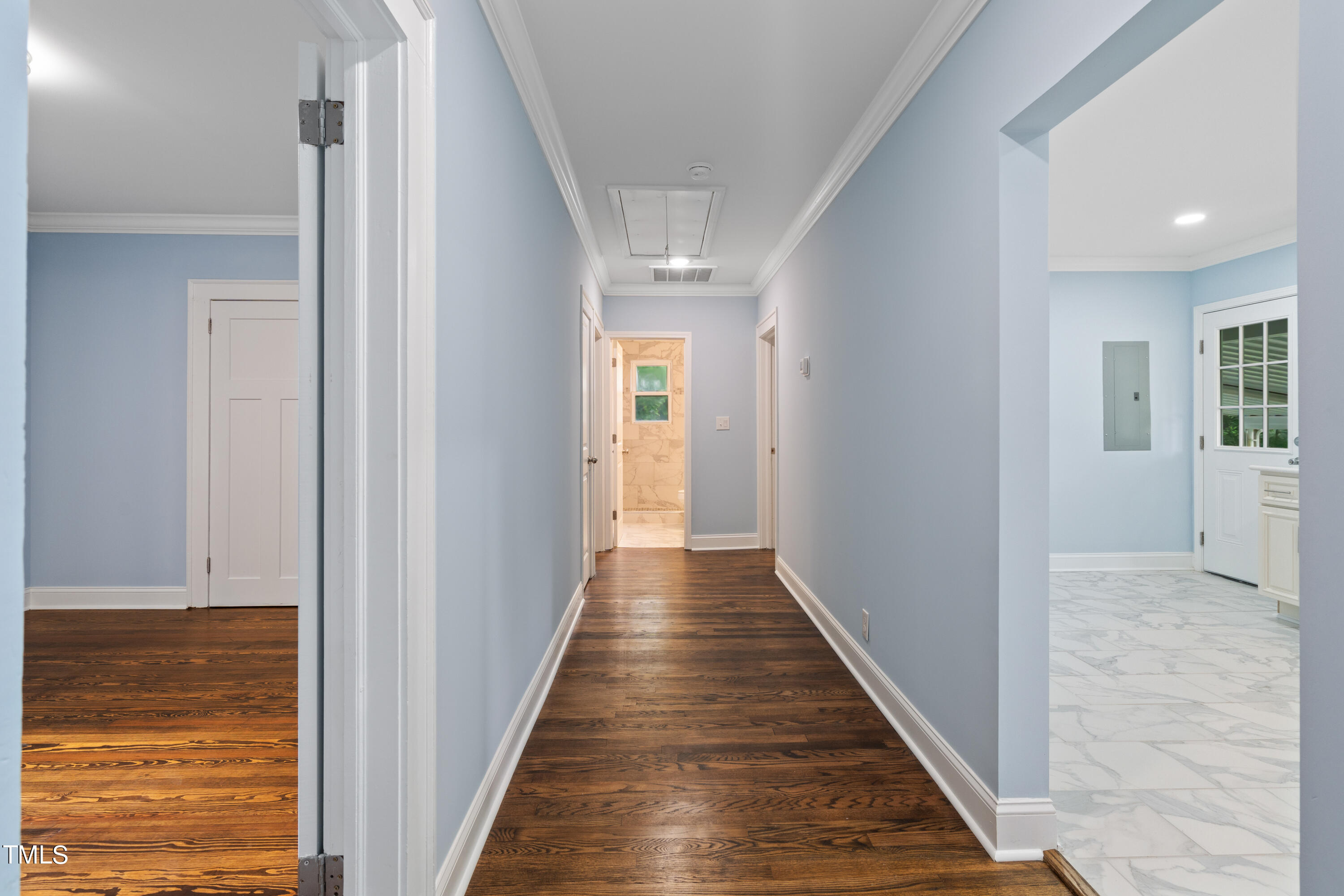244 Semora Road Roxboro, NC 27573 - Photo 19 of 42 a view of hallway with wooden floor