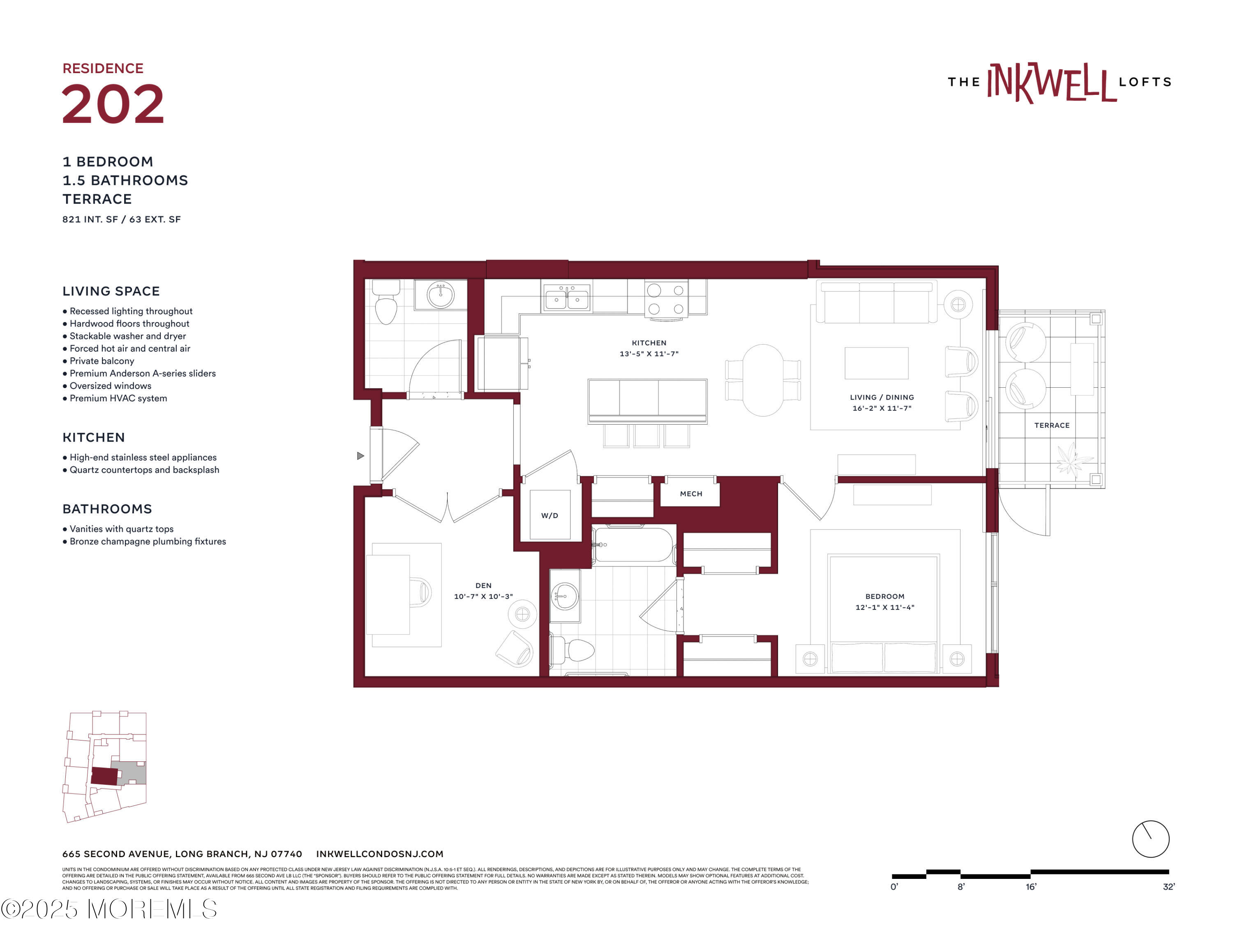 665 2nd Avenue, Unit 202 Long Branch, NJ 07740 - Photo 10 of 10 The Inkwell Floor Plan 202