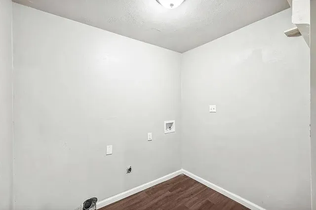 a view of small space with wooden floor