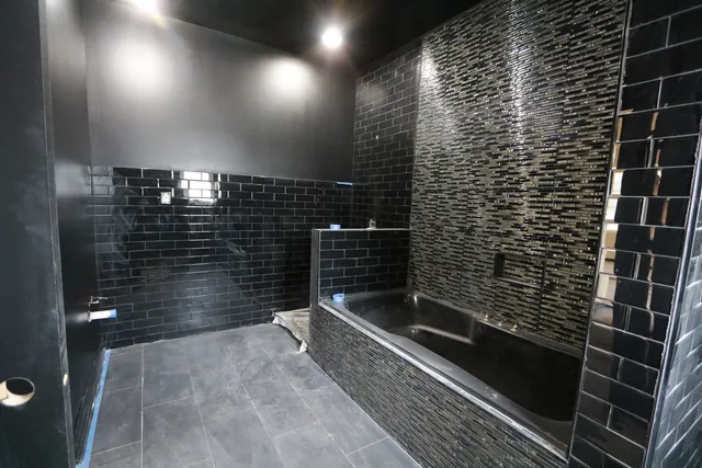 a bathroom with a shower