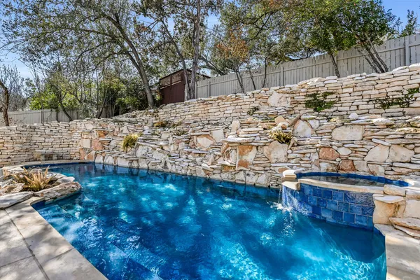 a view of a yard with an outdoor space