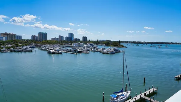 a view of a city with tall buildings