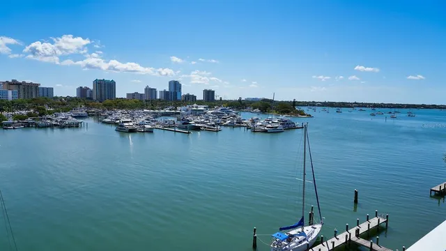 a view of a city with tall buildings