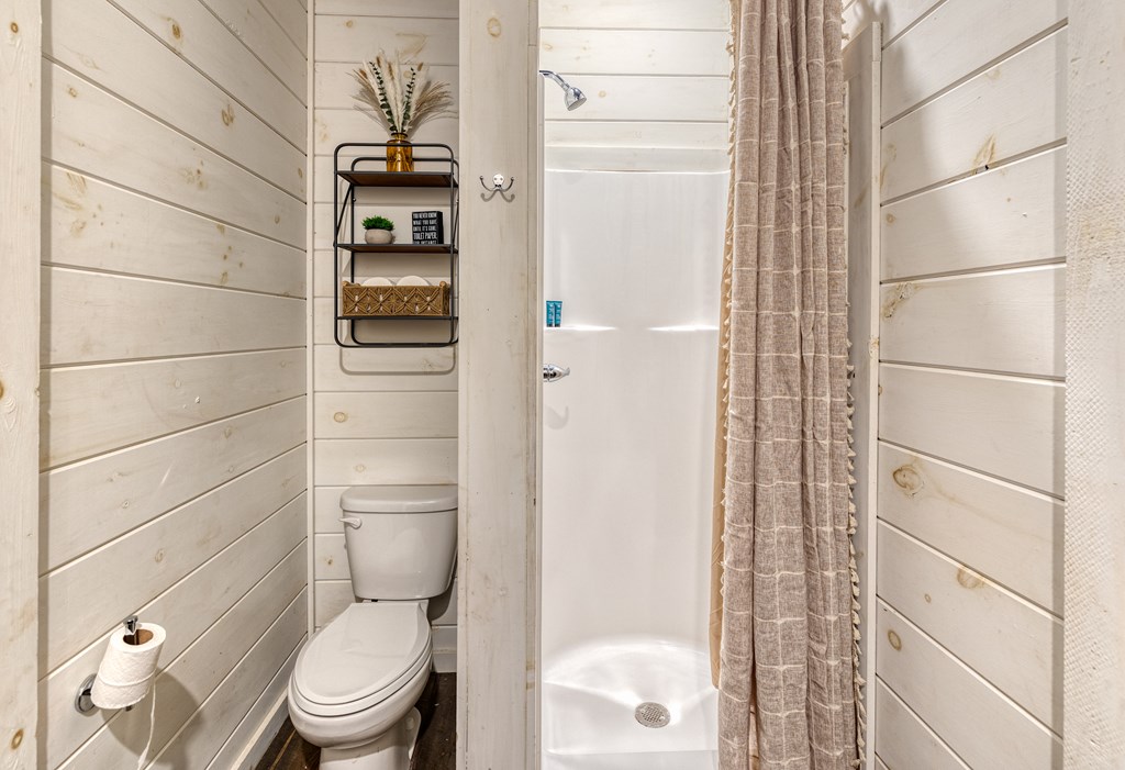 190 Firefly Road Blue Ridge, GA 30513 - Photo 54 of 70 a bathroom with a toilet and a shower