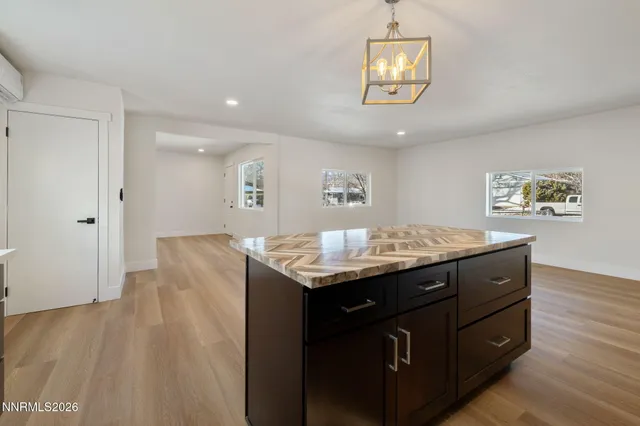 a room with a table and window