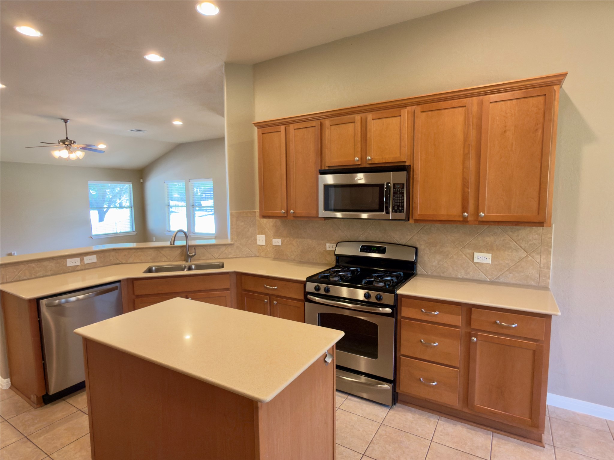 1901 Main Street Cedar Park, TX 78613 - Photo 9 of 27 Large Kitchen w/ Gas Cooking and Center Island