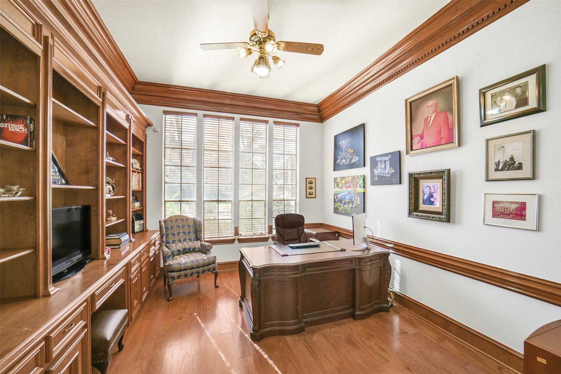17302 Atherington Place Spring, TX 77379 - Photo 20 of 50 Luxurious office space with custom-designed built-in storage and French doors.