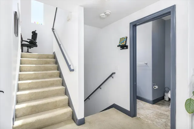 a view of an entryway with staircase