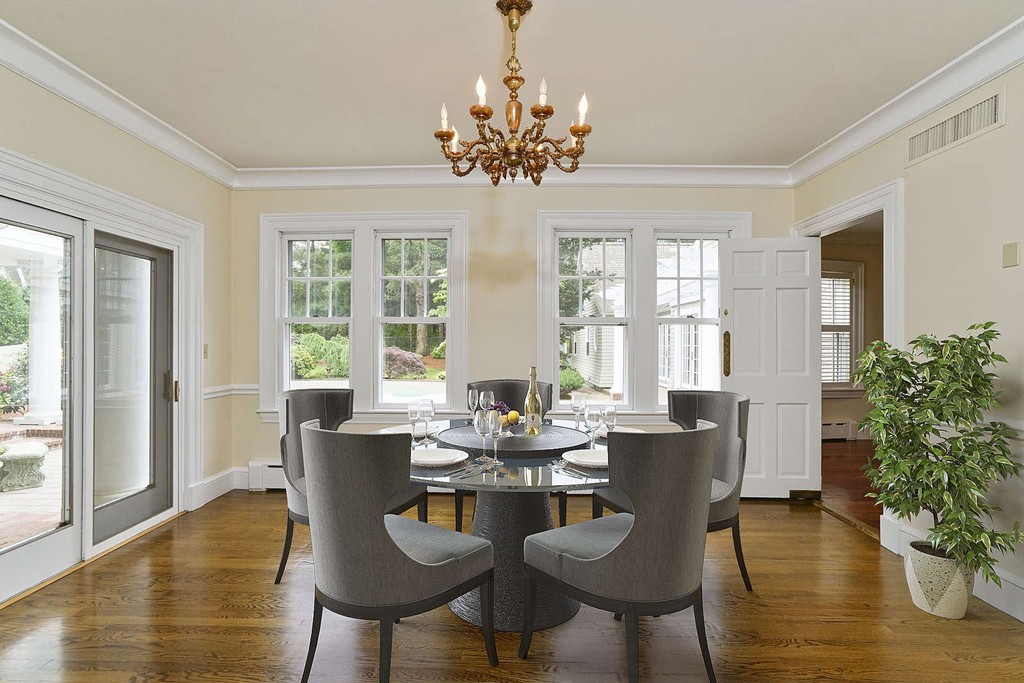 2 Hampton Road Lexington, MA 02421 - Photo 16 of 30 a view of a dining room with furniture window and wooden floor