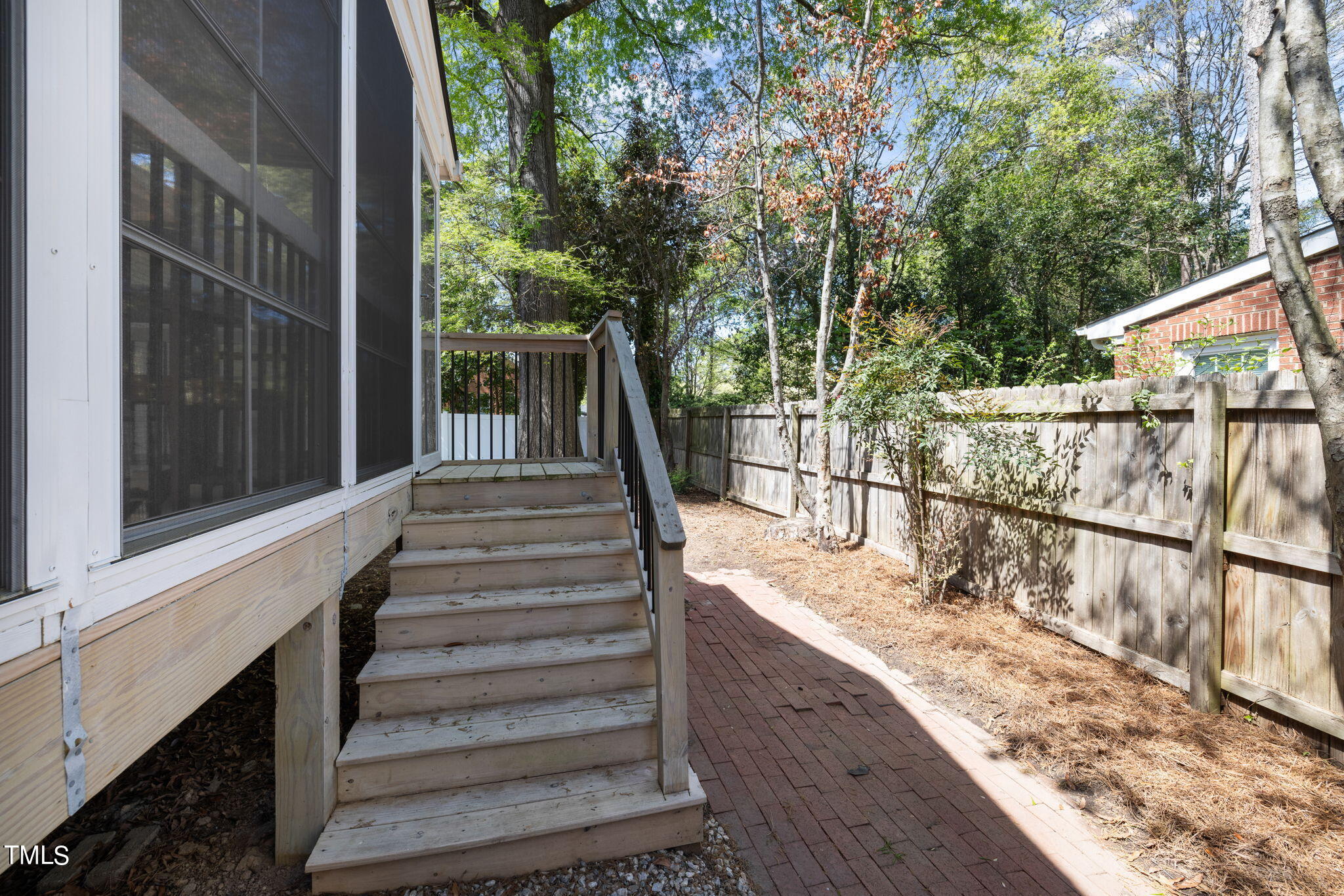 3300 Hall Place Raleigh, NC 27607 - Photo 32 of 40 Stairs to Screen Porch from Backyard