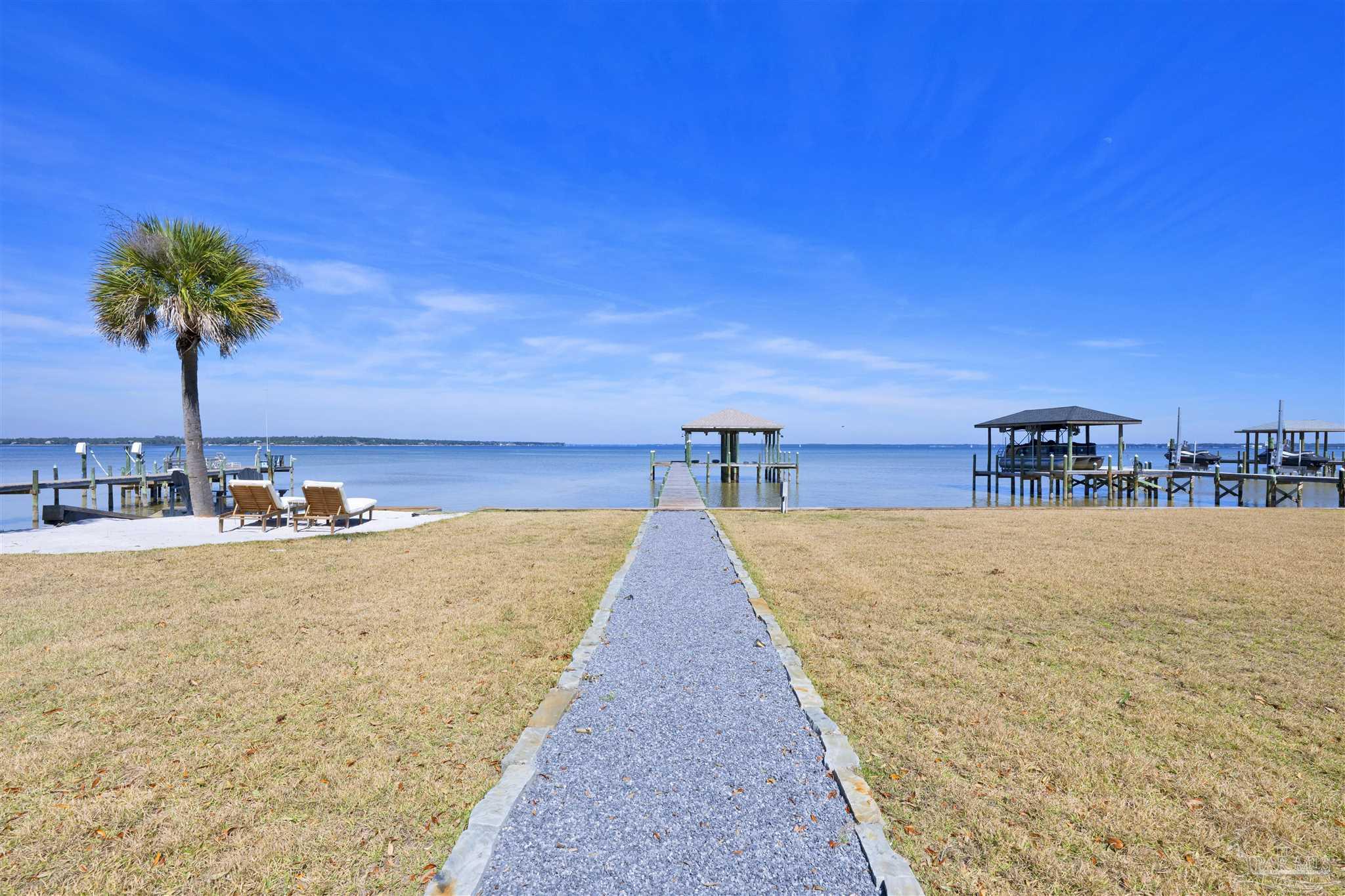 5470 North Shore Road Pensacola, FL 32507 - Photo 33 of 63 a view of a swimming pool and a yard
