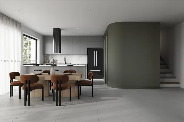 a view of kitchen with furniture and window