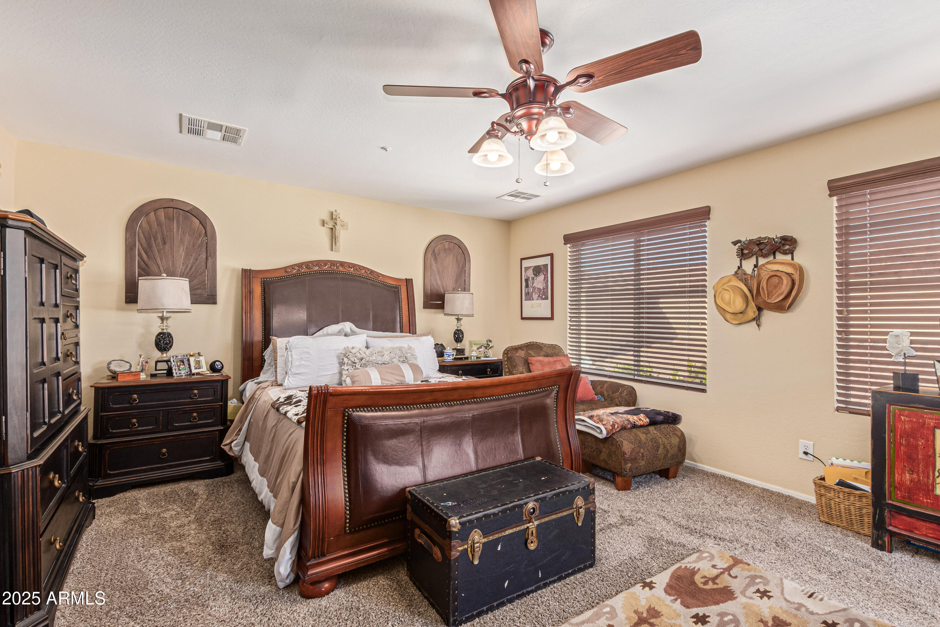 3238 East Ridgewood Lane Gilbert, AZ 85298 - Photo 16 of 43 a bedroom with furniture and wooden floor