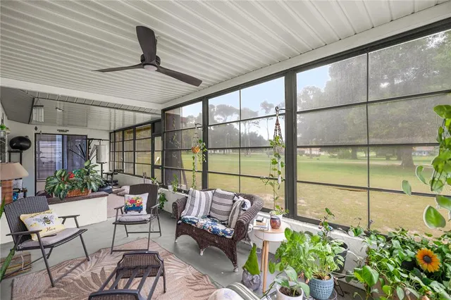 a outdoor living space with furniture