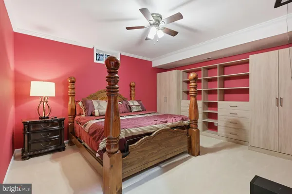 an aerial view of a house with outdoor space