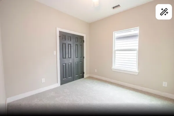 an empty room with a window