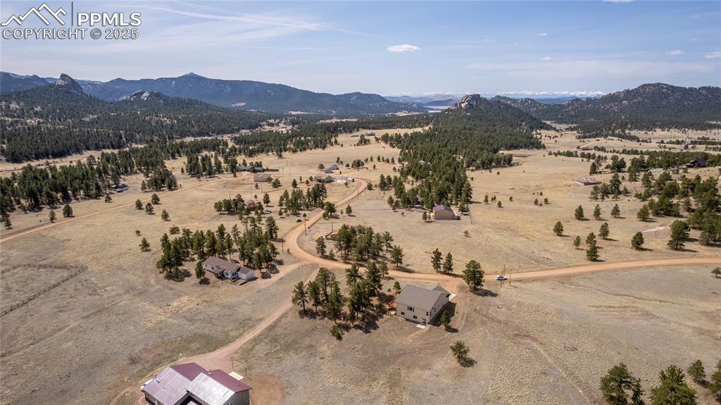 2649 Southpark Road Florissant, CO 80816 - Photo 37 of 42 a view of a town with mountains in the background