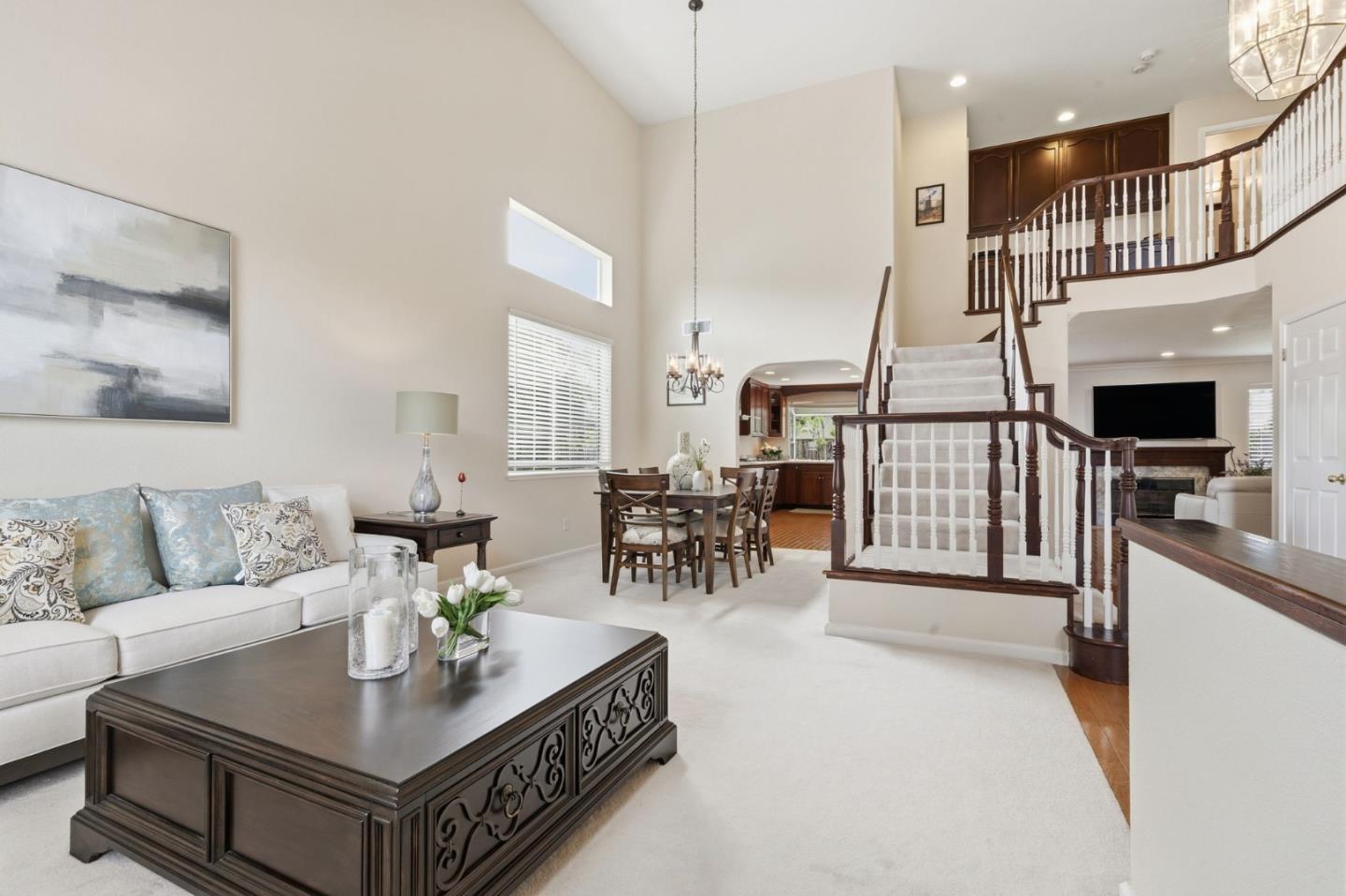 35 Sierra Ridge Court Danville, CA 94506 - Photo 6 of 37 a living room with furniture a fireplace and a table