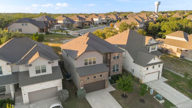 an aerial view of a house