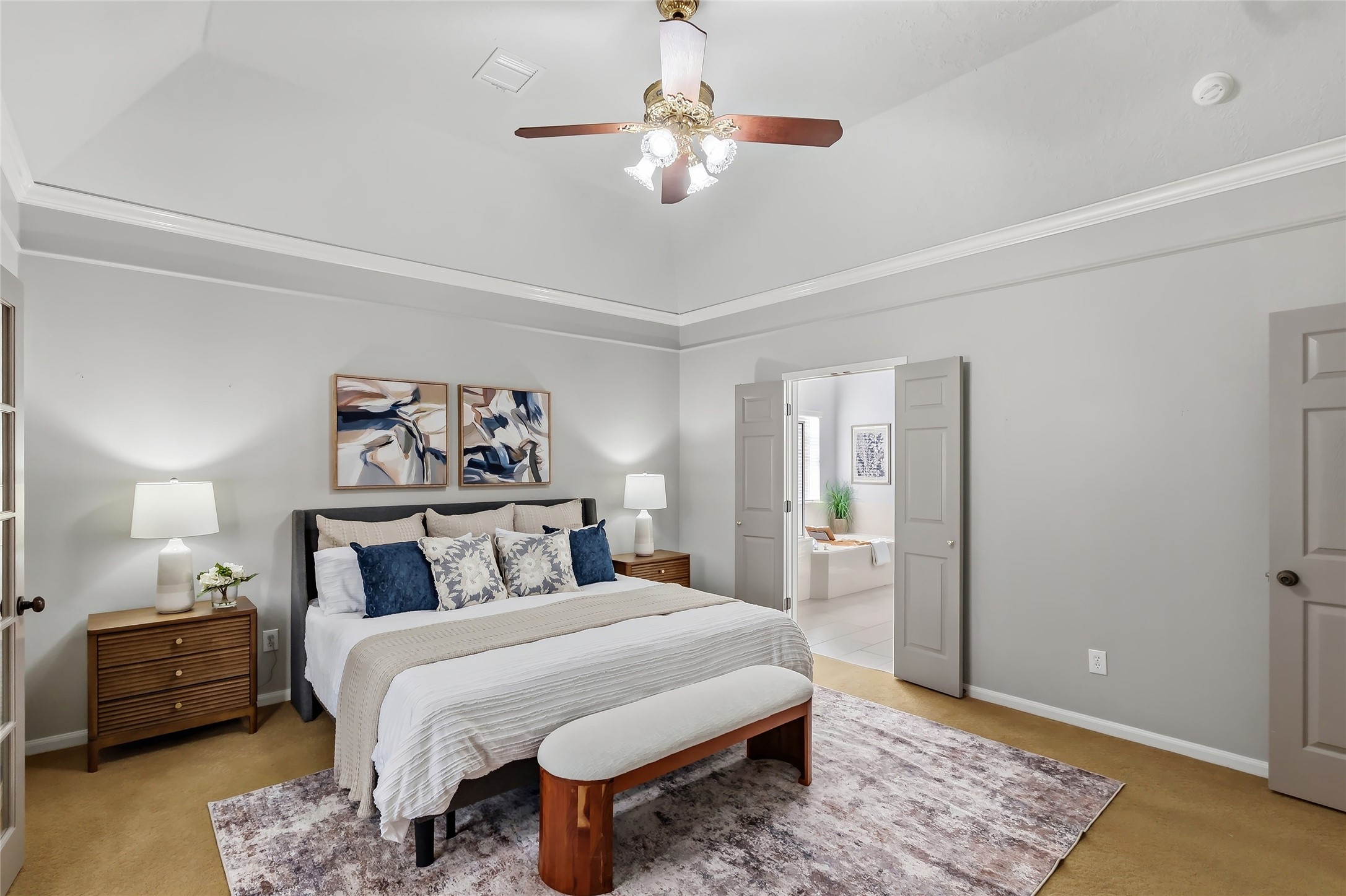 3335 Woods Edge Drive Spring, TX 77388 - Photo 27 of 47 Primary Bedroom with French Doors leading to Primary Bathroom
