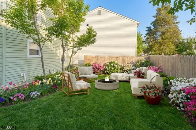 a garden view with sitting space and garden