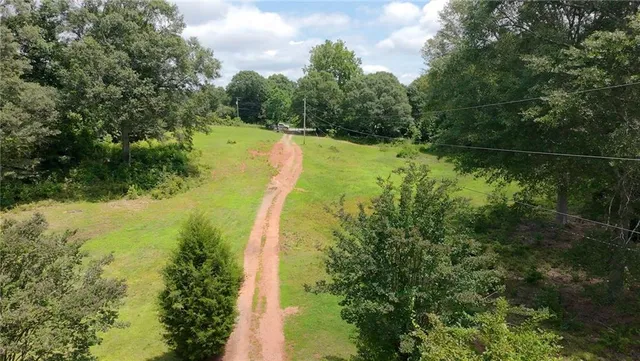 a view of a lake with a houses
