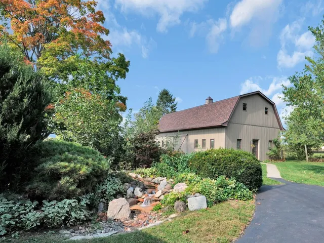 a view of a lake with houses