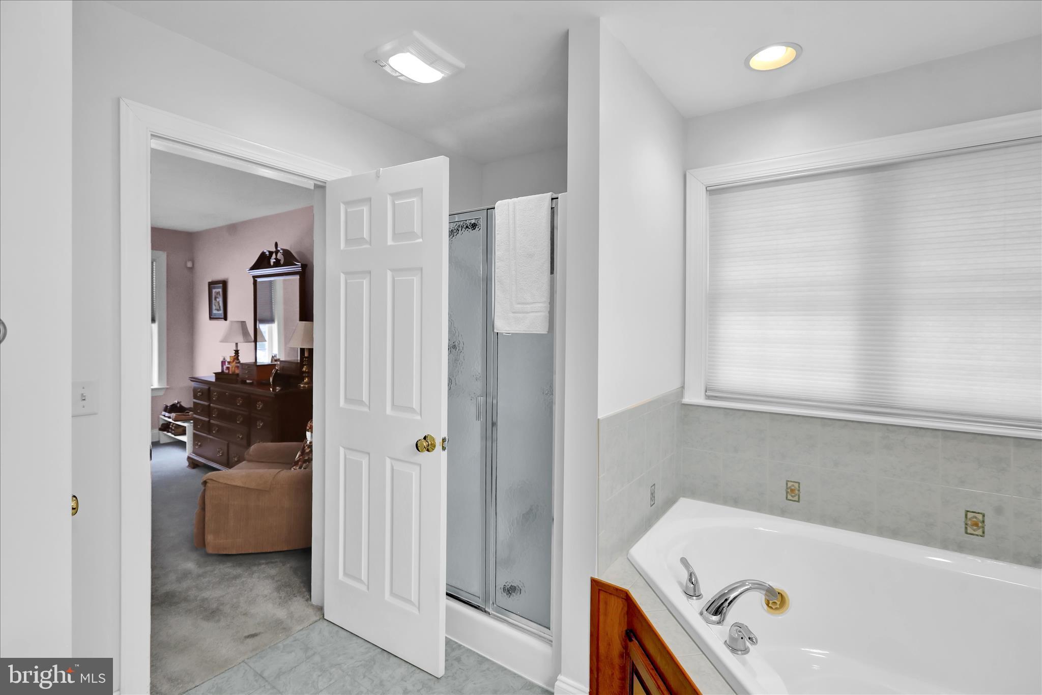 110 South Cacoosing Drive Reading, PA 19608 - Photo 21 of 32 a bathroom with a tub a sink and a large mirror