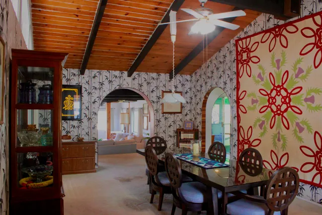 a view of a living room with furniture