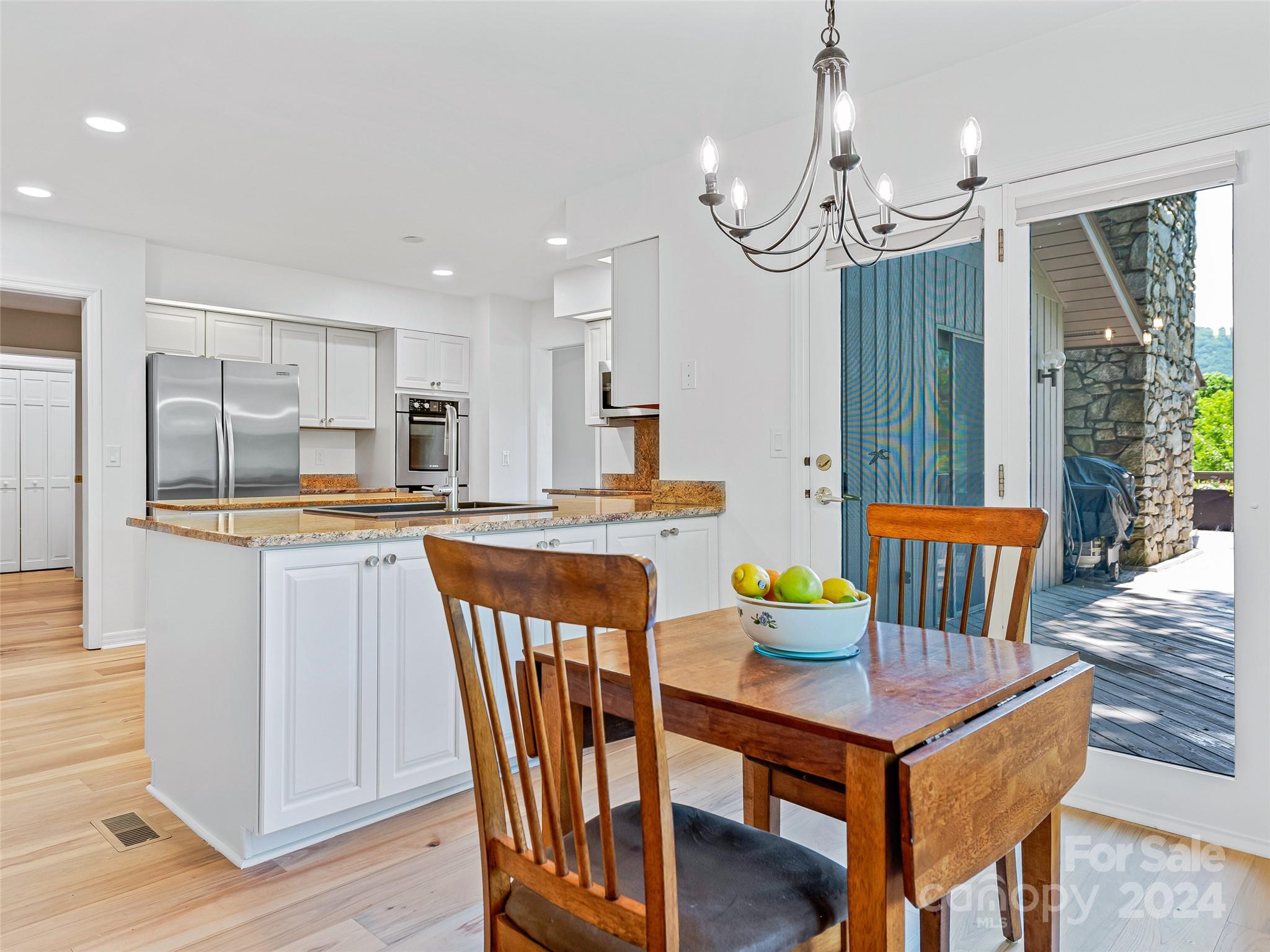 36 Stony Ridge Asheville, NC 28804 - Photo 25 of 38 a kitchen with stainless steel appliances granite countertop a dining table and chairs