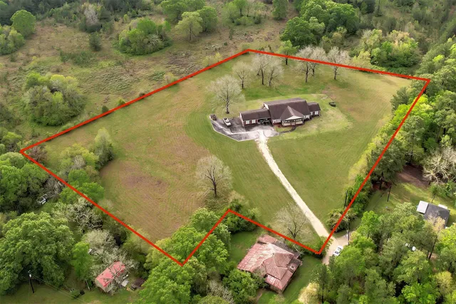 an aerial view of a house