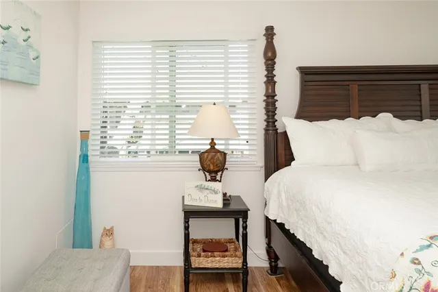 a view of a bathroom with mirror