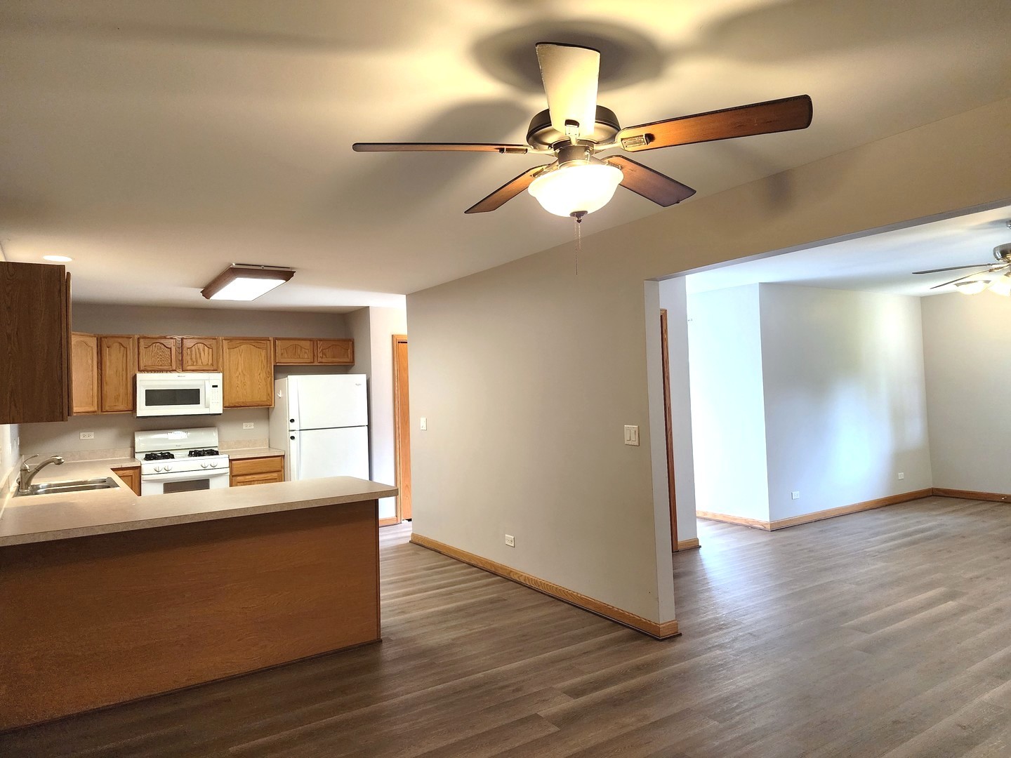 532 Elizabeth Street Maple Park, IL 60151 - Photo 8 of 14 a room with wooden floor and ceiling fan