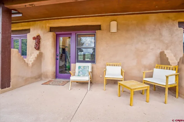 a outdoor space with a couch