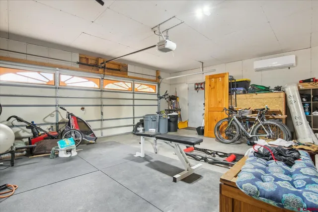 a view of a garage with equipment