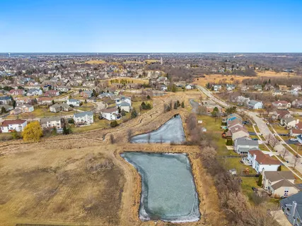 an aerial view of a house