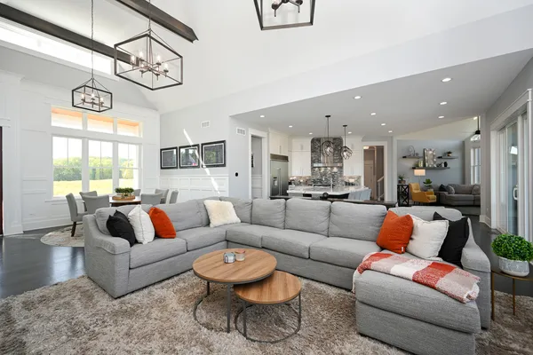 a kitchen with stainless steel appliances granite countertop a stove and refrigerator