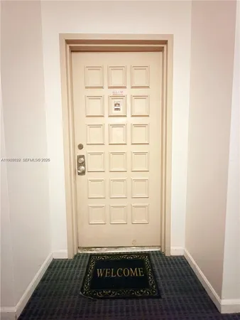 a view of a door in a room